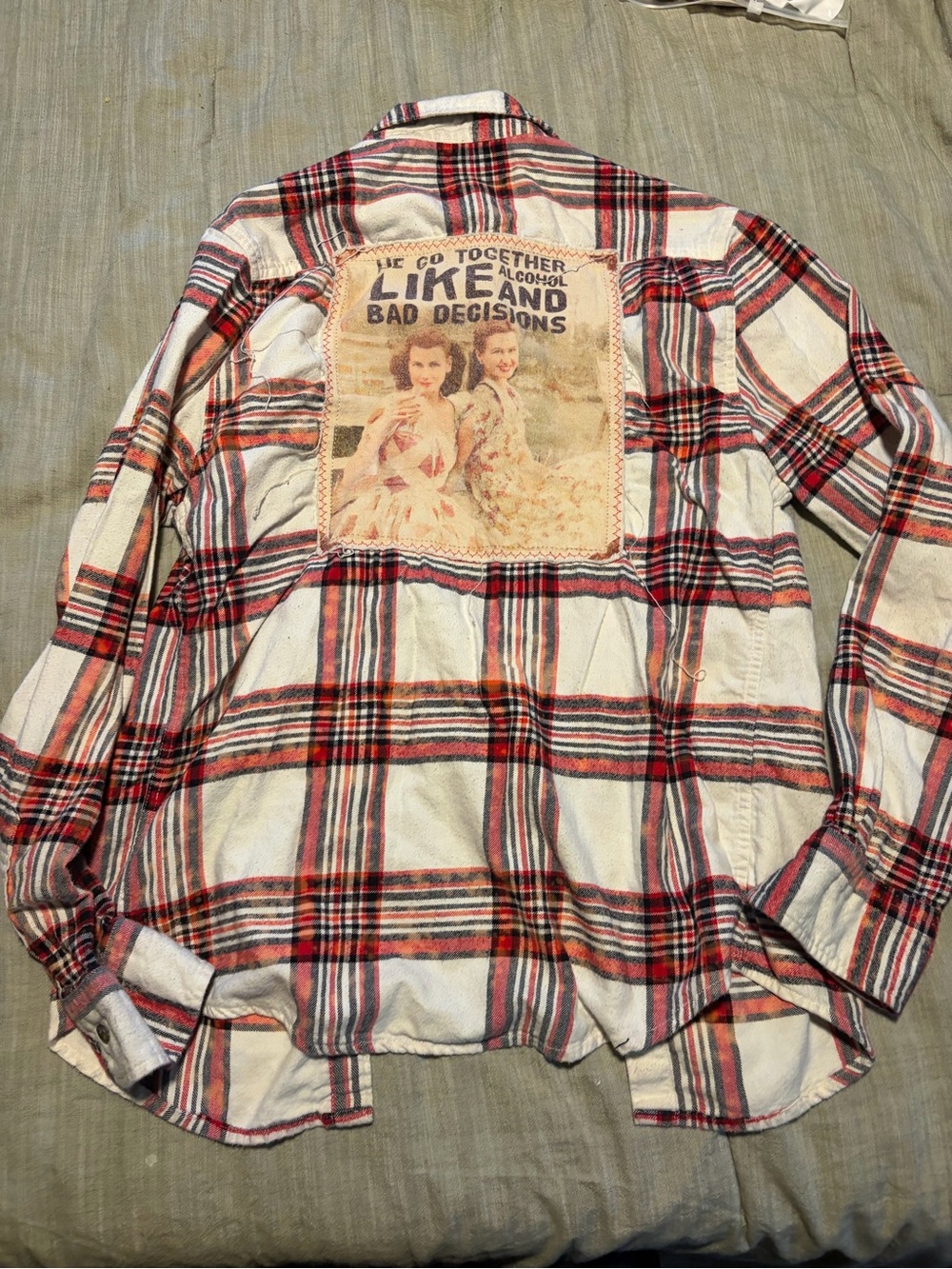 Vintage-Inspired Red Plaid Kids Flannel Shirt with Back Patch